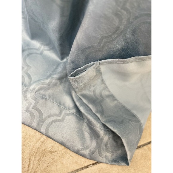 2 Panels Windows Curtain for Bedroom Living Room Moroccan Blue Metallic Print - Picture 8 of 9